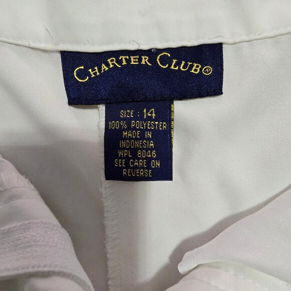 Set Of 2 Charter Club Womens Golf Shorts Size 14 Blue & White Polyester - Picture 6 of 16